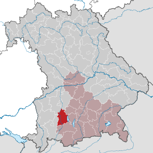 Li position de Subdistrict Landsberg am Lech in Bavaria