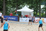 Deutsch: Beachhandball Europameisterschaften 2019 (Beach handball Euro); Tag 2: 3. Juli 2019 – Männer, Vorrunde Gruppe A, Türkei-Deutschland 0:2 (14:22, 16:20) English: Beach handball Euro; Day 2: 3 July 2019 – Men Preliminary Round Group A – Turkey-Germany 0:2 (14:22, 16:20)