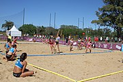 Deutsch: Beachhandball bei den Olympischen Jugendspielen 2018; Tag 4, 10. Oktober 2018; Mädchen, Vorrunde, Gruppe B - Hongkong-Türkei 0:2 English: Beach handball at the 2018 Summer Youth Olympics at 10 October 2018 – Girls Preliminary Round Group B – Hong Kong-Turkey 0:2