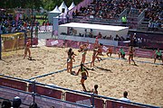 Deutsch: Beachhandball bei den Olympischen Jugendspielen 2018; Tag 4, 10. Oktober 2018; Mädchen, Vorrunde, Gruppe A - Ungarn-Chinese Taipei (Taiwan) 2:0 English: Beach handball at the 2018 Summer Youth Olympics at 10 October 2018 – Girls Preliminary Round Group A‎ – Hungary-Chinese Taipei 2:0