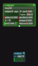 Example of one module connecting to another in the BespokeSynth software Bespoke patching.gif