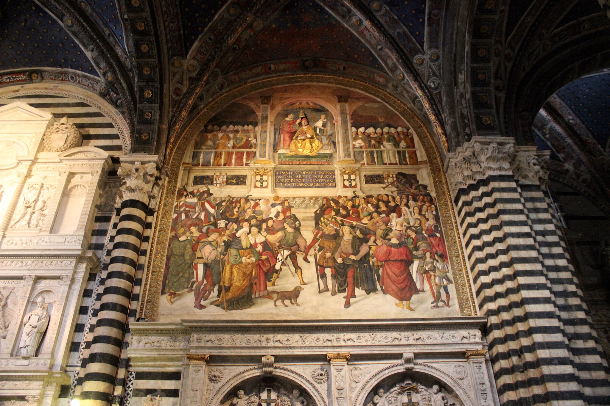 Pinturicchio, Portale Libreria Piccolomini, Incoronazione di Pio III