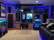 Advanced home audio system with various audio and video components Blue meters.jpg