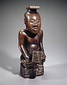 Ndop of King Mishe miShyaang maMbul; 1760–1780; wood; 49.5 x 19.4 x 21.9 cm (191⁄2 x 75⁄8 x 85⁄8 in.); Brooklyn Museum (New York City). Ndops are royal memorial portraits carved by the Kuba people of Central Africa. They are not naturalistic portrayals but are intended as representations of the king's spirit and as an encapsulation of the principle of kingship
