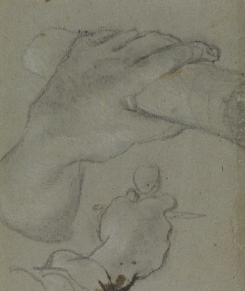 File:Carracci - v study for the hands of St John the E, RCIN 902115.jpg