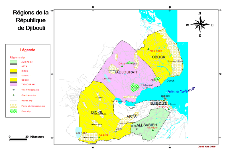 Carte Djibouti