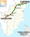 Cheran Express (MAS - CBE) Route map.jpg