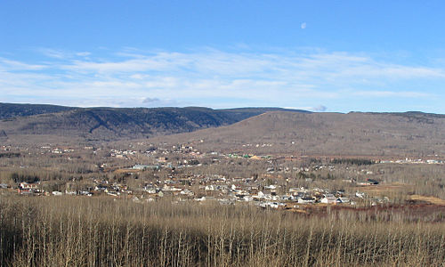 The townsite of Chetwynd in the foothills of the Rocky Mountains