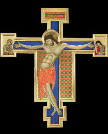Fisher House's replica of Cimabue's crucifix.