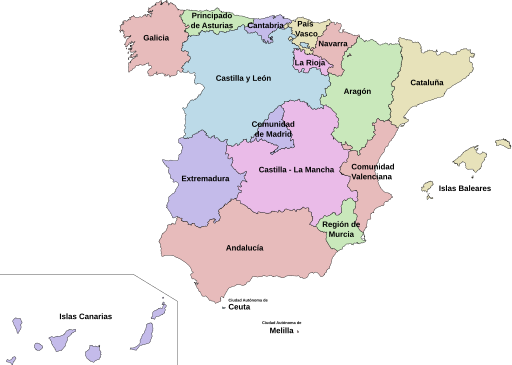 Autonomous Communities of Spain - Comunidades autónomas de España