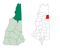 Umístění v Coös County, New Hampshire