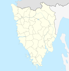 Mapa konturowa żupanii istryjskiej, w centrum znajduje się punkt z opisem „Sveti Petar u Šumi”