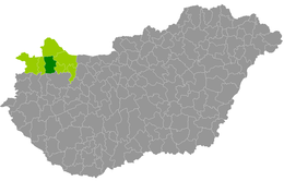 Csorna District - Harta