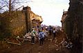 Cyclo-cross touring- Demolition of railway bridge, Potton, Beds. c 1988 (3242960204).jpg