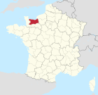 Lage des Departements Calvados in Frankreich