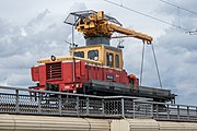 English: DGKu rail crane. Minsk, Belarus Русский: Железнодорожный кран ДГКу. Минск, Беларусь