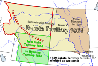 Dakota Territory territory of the USA between 1861-1889