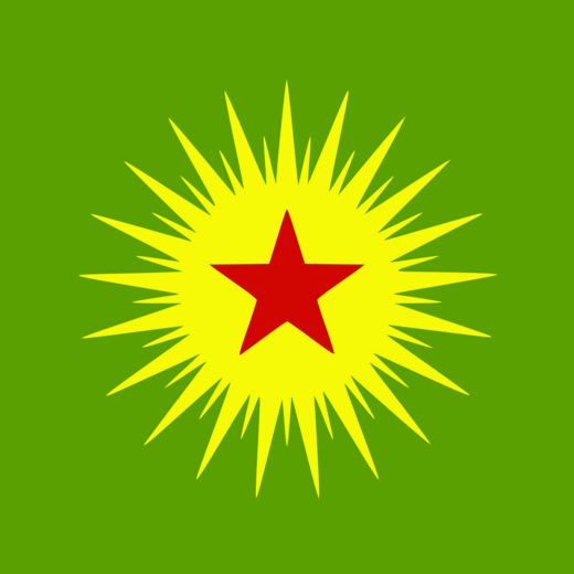 Flag of the KCK, often used by Democratic Confederalists