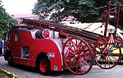 A 1951 Dennis P12 fire appliance belonging to the Wiltshire Fire Brigade