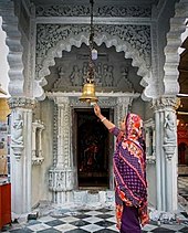 Devotee at Panchmukhi Hanuman Temple in Karachi