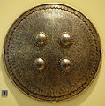 Dhal (shield), North India, Mughal period, 17th century, steel, gold, silk, leather - Royal Ontario Museum - DSC04543