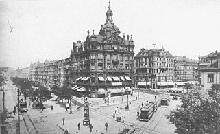 Pirnaische Vorstadt (im Krieg komplett zerstört) mit einstigem Kaiserpalast um 1910, Stadtbezirk Altstadt