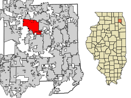 Location of Carol Stream in DuPage County, Illinois