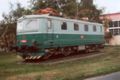 Lokomotywa E469.110 w malowaniu kolei czechosłowackich jako pomnik w Ústí nad Labem