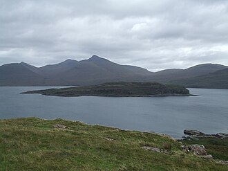 Eorsa from the north/northwest with Mull in the foreground and background Eorsa, Loch Na Keal.jpg