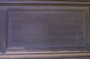 Epitaph Conz von Vellberg (inscription base cornice II) .JPG