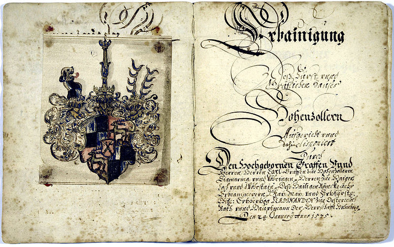 File:Erbeinigung der Grafen von Hohenzollern 1575 Abschrift.jpg