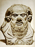 Antefija etrusca con la cabeza de Sileno, siglo IV a. C.