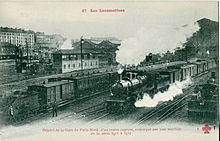 Ambiance de l'avant-gare de la gare du Nord, avant la Première Guerre mondiale.