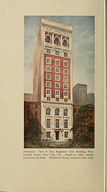 Perspective View of the Engineers' Club Building (Whitfield & King, Architects, New York, 1905) Facade Rendering.jpg