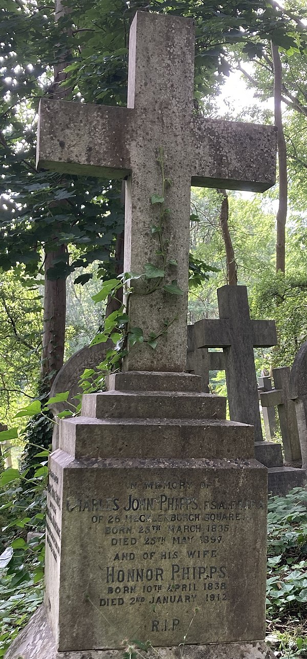 Family grave of C. J. Phipps in Highgate Cemetery