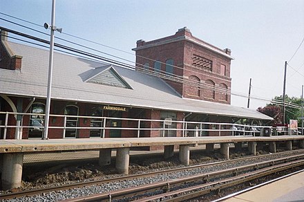The historic train station in Farmingdale
