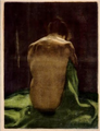 Yeşil kumaş üzerinde çıplak kadın, 1903, tebeşir ve fırça litografi, kazıyıcı, pastel tebeşirle yeniden işlenmiş