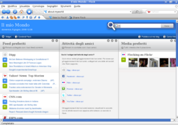 Screenshot di Flock 1.2.1 su Kubuntu