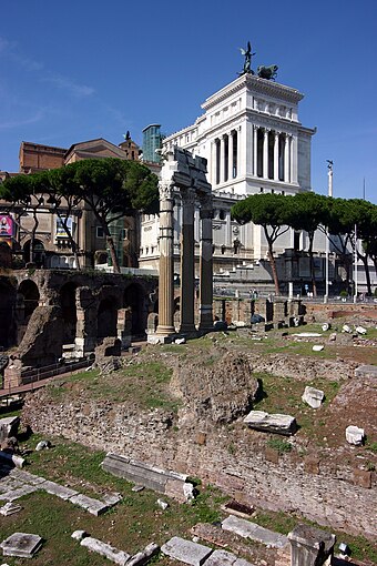 Forum of Caesar and the Temple of Venus Genetrix, with the Victor Emmanuel II Monument in the background
