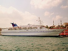 M.T.S Triton (As M.S Coral): 1998 (It would never enter into service with Premier Cruises for unknown reasons, but Premier Cruises had already created advertising by announcing it) GOLDEN HORN ISTANBUL TURKEY JULY 2011 (6017563126).jpg