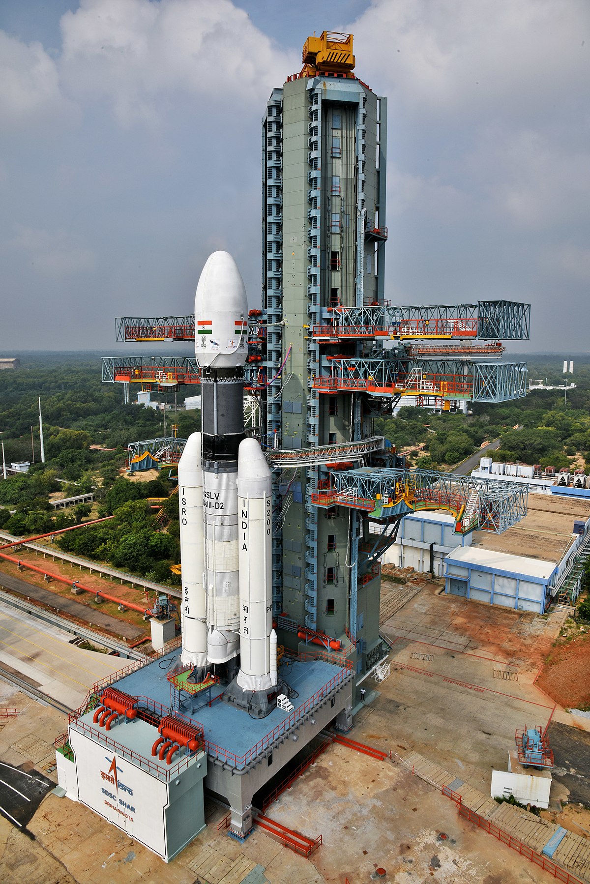 File:GSLV Mk III D2 on Second Launch Pad of Satish Dhawan ...