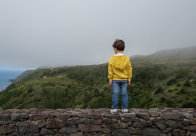 Gabriel on the Macela viewpoint, Santa Maria, Azores, Portugal