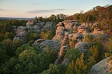 Garden of the Gods in the Shawnee National Forest Garden of the Gods Sunset.jpg