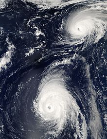 Hurricanes Gordon (top) and Helene on September 18 Gordon and Helene 18 sept 2006.jpg