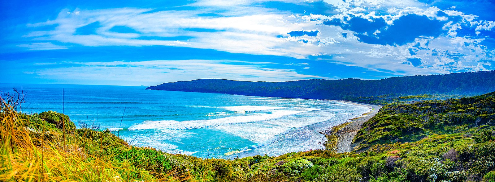 South coast. Тасмания пляжи. Tasmania 1 45х45. Гранитный пляж. Cockle Creek (Tasmania).