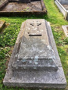 Jones's grave in the churchyard of Llandaff Cathedral, May 2020 Grave of Richard William Jones, Llandaff Cathedral churchyard, May 2020.jpg