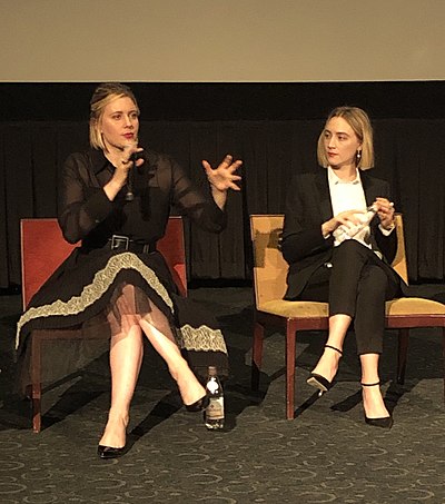 Greta Gerwig and Saoirse Ronan, who directed and starred in Little Women, respectively, at a screening of the film