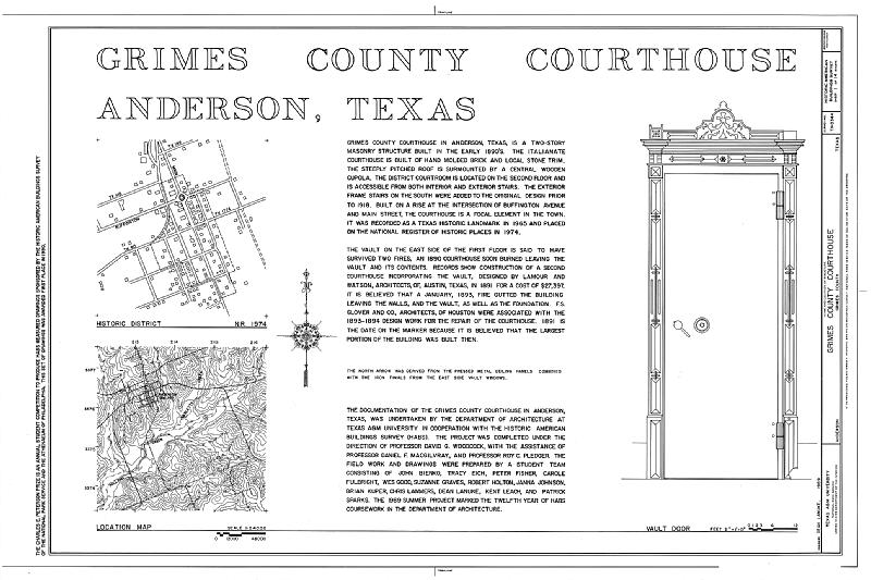 File:Grimes County Courthouse, Anderson, Grimes County, TX HABS TEX,93-AND,11- (sheet 1 of 14).tif