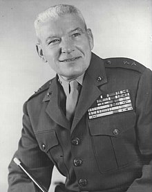 Homer Litzenberg holding a swagger stick in his official portrait in the late 1950s Hllitzenberg-usmc.jpg