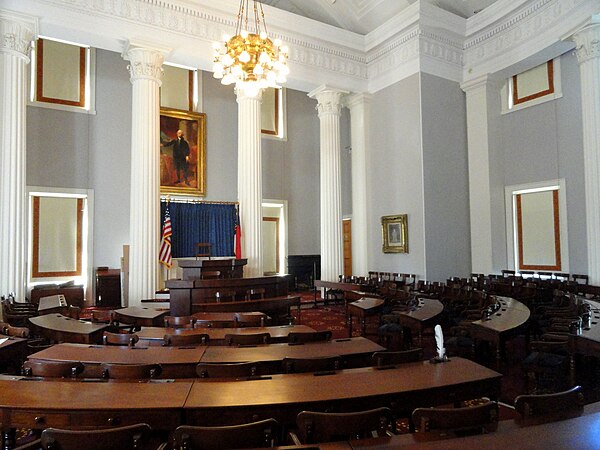 Old House of Representatives Chamber, used until 1963 at the State Capitol